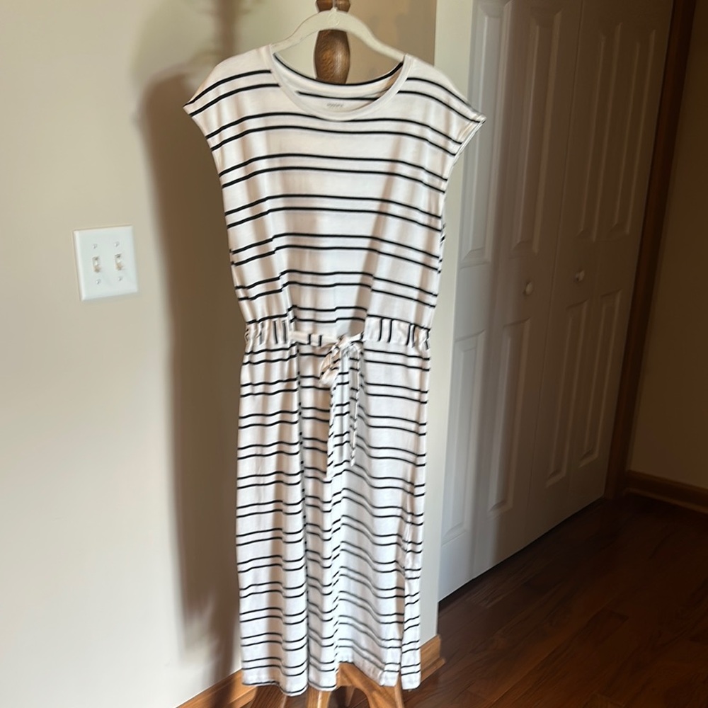 Sonoma White and Blue Sleeveless Sundress